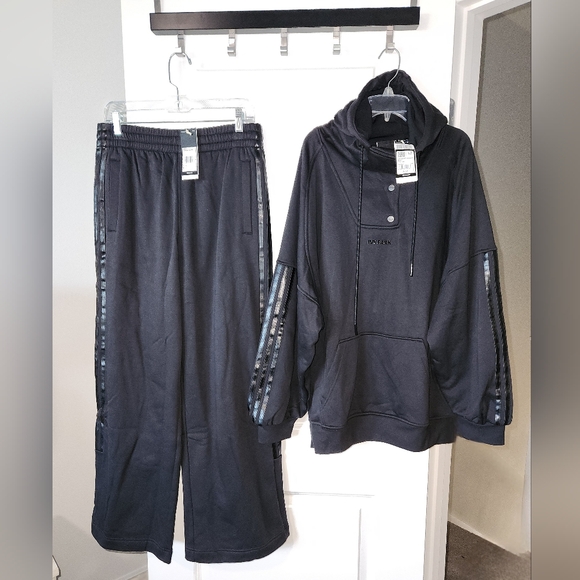 NWT Adidas x Ivy Park Snapneck Hoodie & Sweatpants, Black, Unisex M - Picture 1 of 10